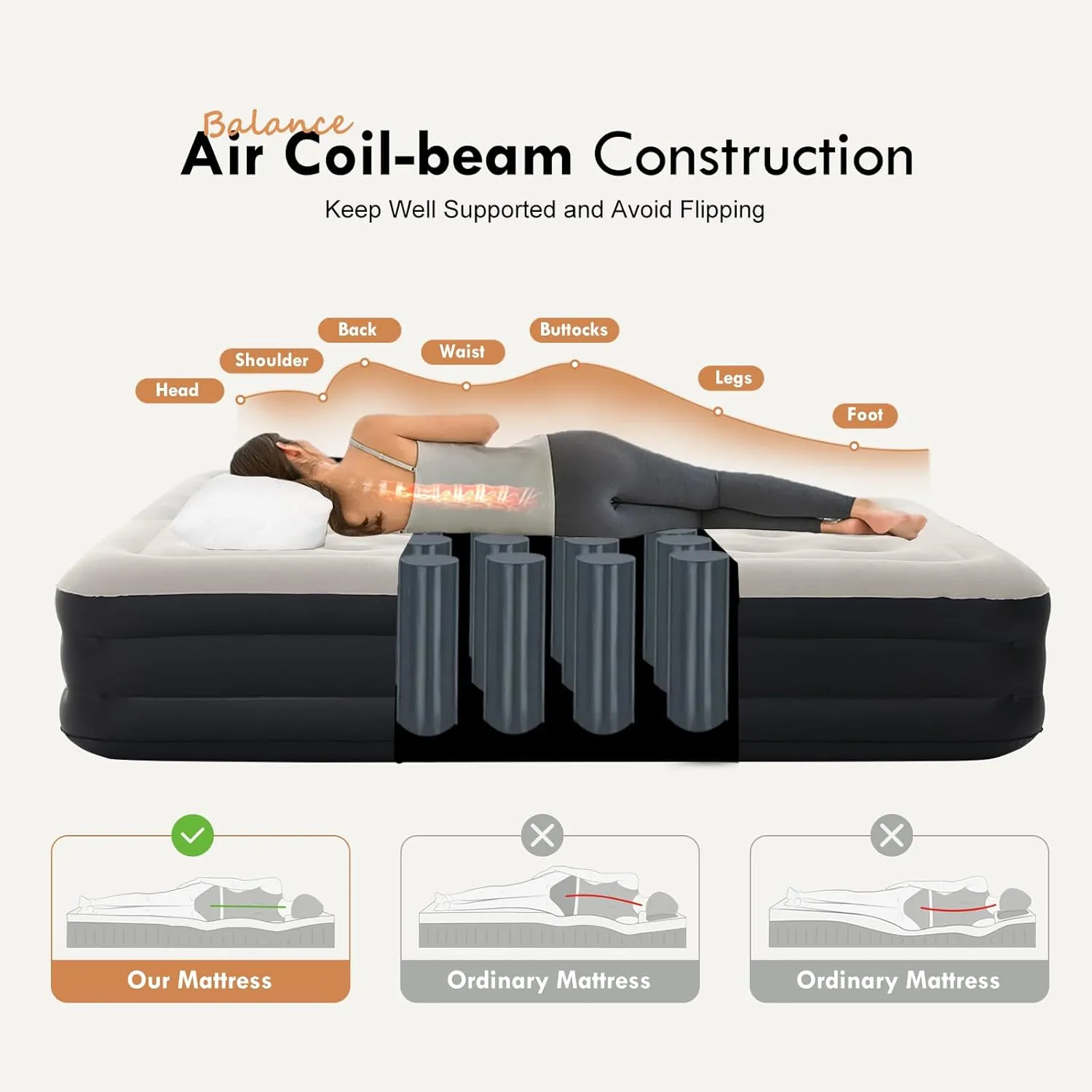 DIMAR GARDEN Twin Size Air Sofa Bed Mattress with Headboard and Pump,Blow Up Couch Inflatable Bed