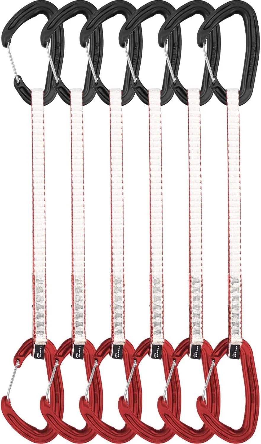 DMM Alpha Wire Quickdraw 6 Pack - Matt Grey/red - 25cm