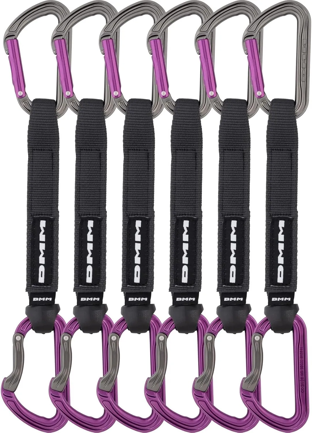 DMM Shadow Quickdraw, Pack of 6, Titanium/Purple, 18cm, A306P-18VWP6