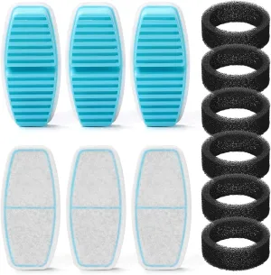 Dog Water Fountain Filter: 12 Filters - 6 Pieces   6 Sponges - Suitable for Wired Dog/Cat Fountain