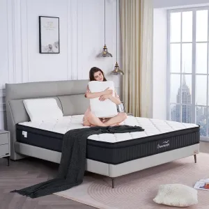 Dreamscape Queen Mattress, 12 Inch Queen Size Mattresses in a Box, Memory Foam Hybrid Mattress with Individual Pocket Spring for Motion Isolation, Pressure Relief, Medium Firm Feel, CertiPUR-US