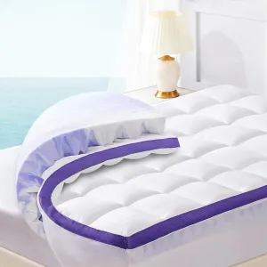 Dual Layer 4 Inch Memory Foam Mattress Topper Queen - 2 Inch Gel Memory Foam and 2 Inch Pillow Top Mattress Pad, 7-Zone Egg Crate Mattress Topper for Back Pain