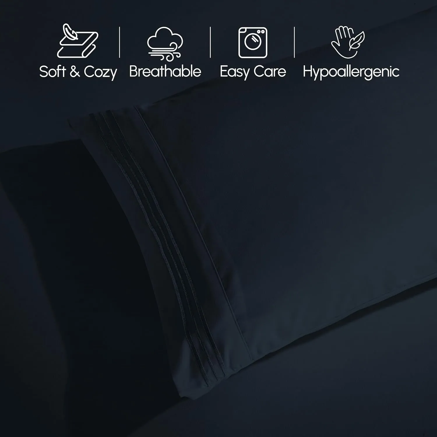 Elegant Comfort 4-Piece Bed Sheet Set - Luxury Bedding 1500 Premium Hotel Quality Microfiber, All Around Elastic 18-24 Inches Deep Fitted Sheet- Extra Deep Pocket Sheets, King, Black