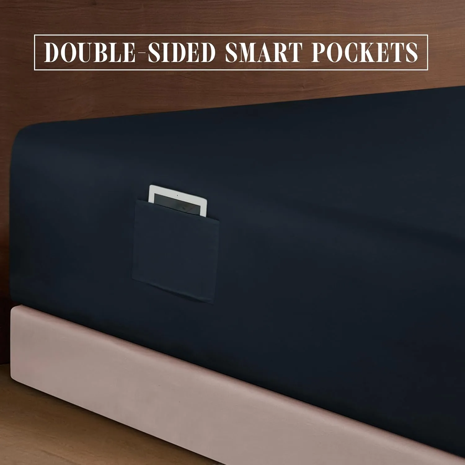 Elegant Comfort 4-Piece Bed Sheet Set - Luxury Bedding 1500 Premium Hotel Quality Microfiber, All Around Elastic 18-24 Inches Deep Fitted Sheet- Extra Deep Pocket Sheets, King, Black