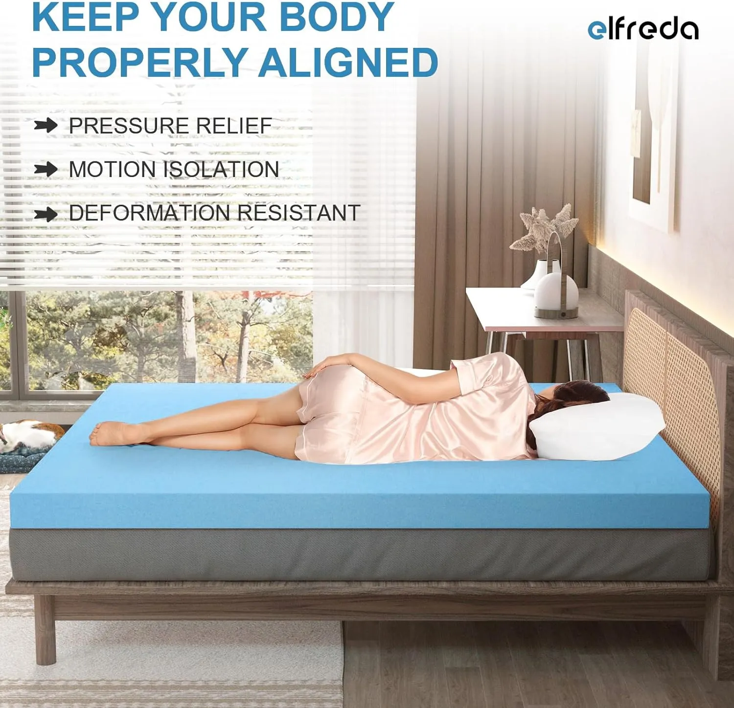 Elfreda 3 Inch Hospital Mattress Topper Pressure-Relieving Bed Topper, Mattress Pad Hospital in a Box 72 * 33 * 3 Inches
