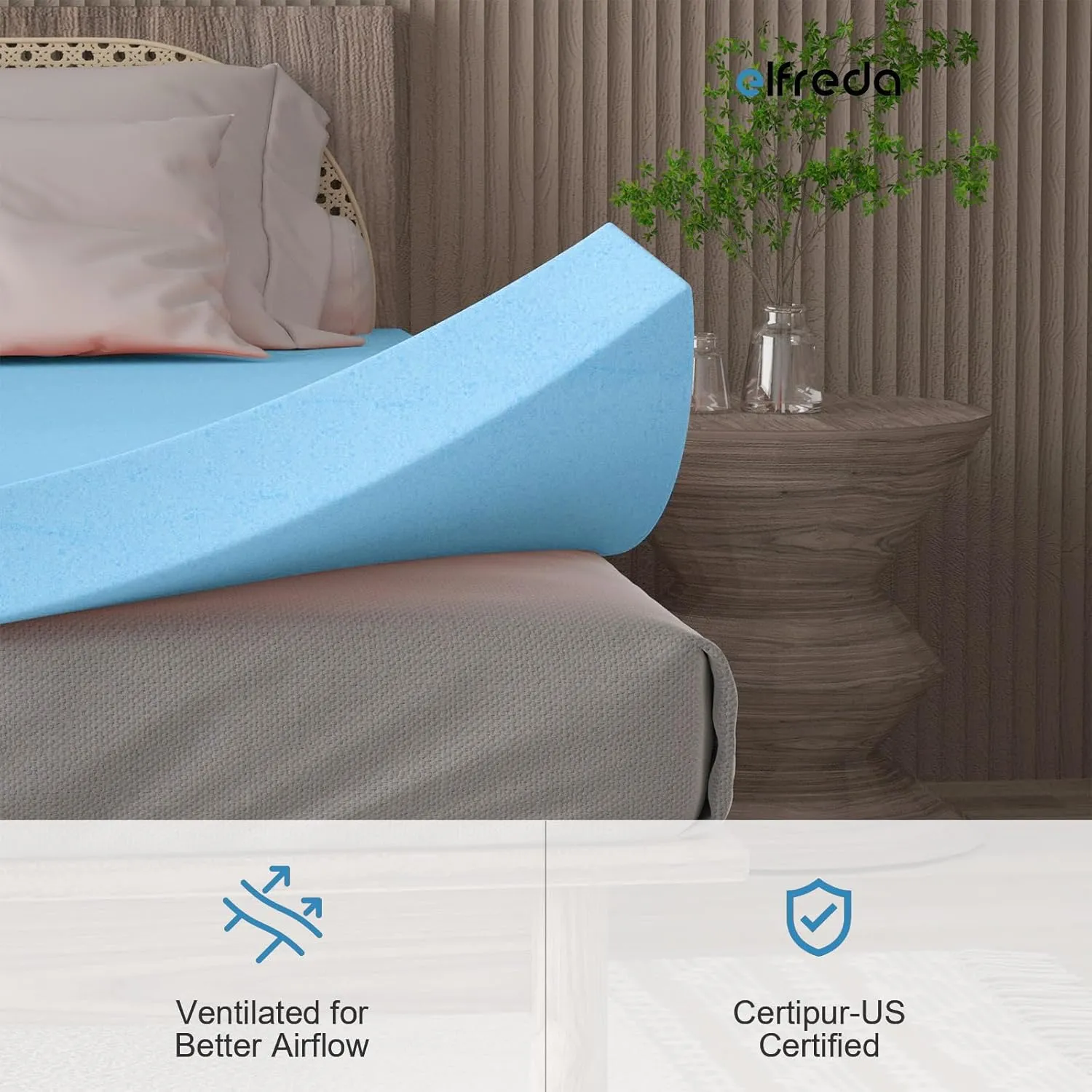 Elfreda 3 Inch Hospital Mattress Topper Pressure-Relieving Bed Topper, Mattress Pad Hospital in a Box 72 * 33 * 3 Inches