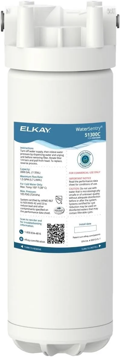 Elkay EWF3000 WaterSentry Plus Filter System Kit (Bottle Fillers)