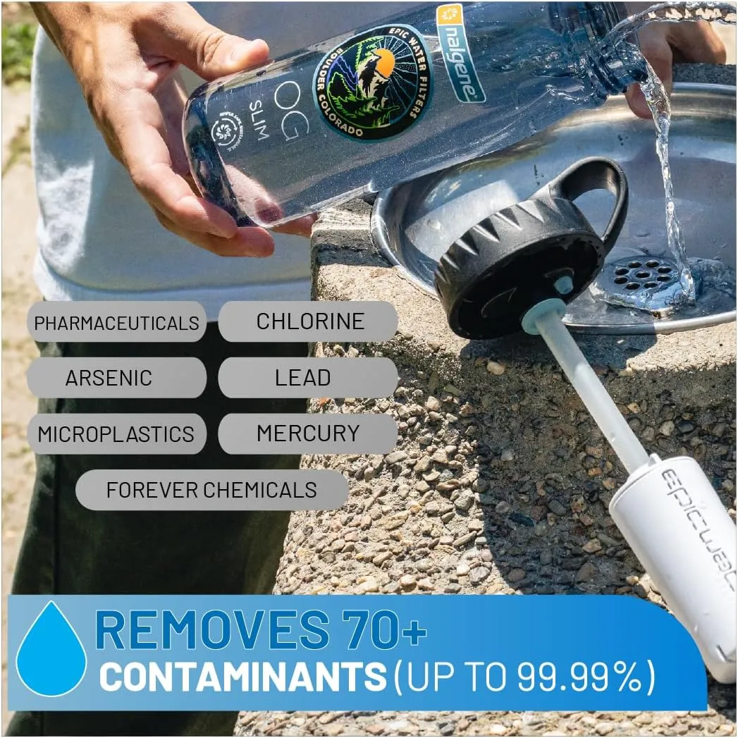 Epic EveryTap Bottle Filter - 1-Pack, 75 Gallon Total Filter Life, 3-4 Month Supply, Compatible with All Epic Water Bottles