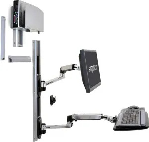 Ergotron – LX Wall Mount System – Medium CPU Holder, Polished Aluminum