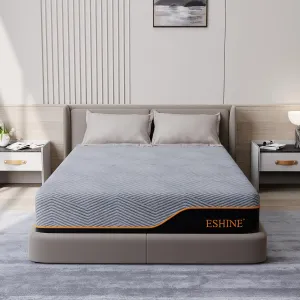 ESHINE 14 inch Queen Memory Foam Mattress - Queen Mattress with Gel Memory Foam for Back Pain and Pressure Relief, Green Tea Mattresses in a Box for Comfort Sleep, CertiPUR-US Certified, Dark Grey