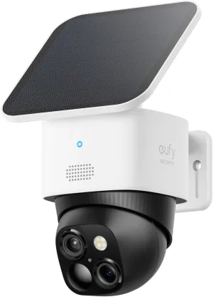 eufy Security SoloCam S340, Solar Security Cameras Wireless Outdoor, Cameras for Home Security, 360° Pan & Tilt Surveillance, No Blind Spots, 2.4 GHz Wi-Fi, No Monthly Fee, HomeBase S380 Compatible