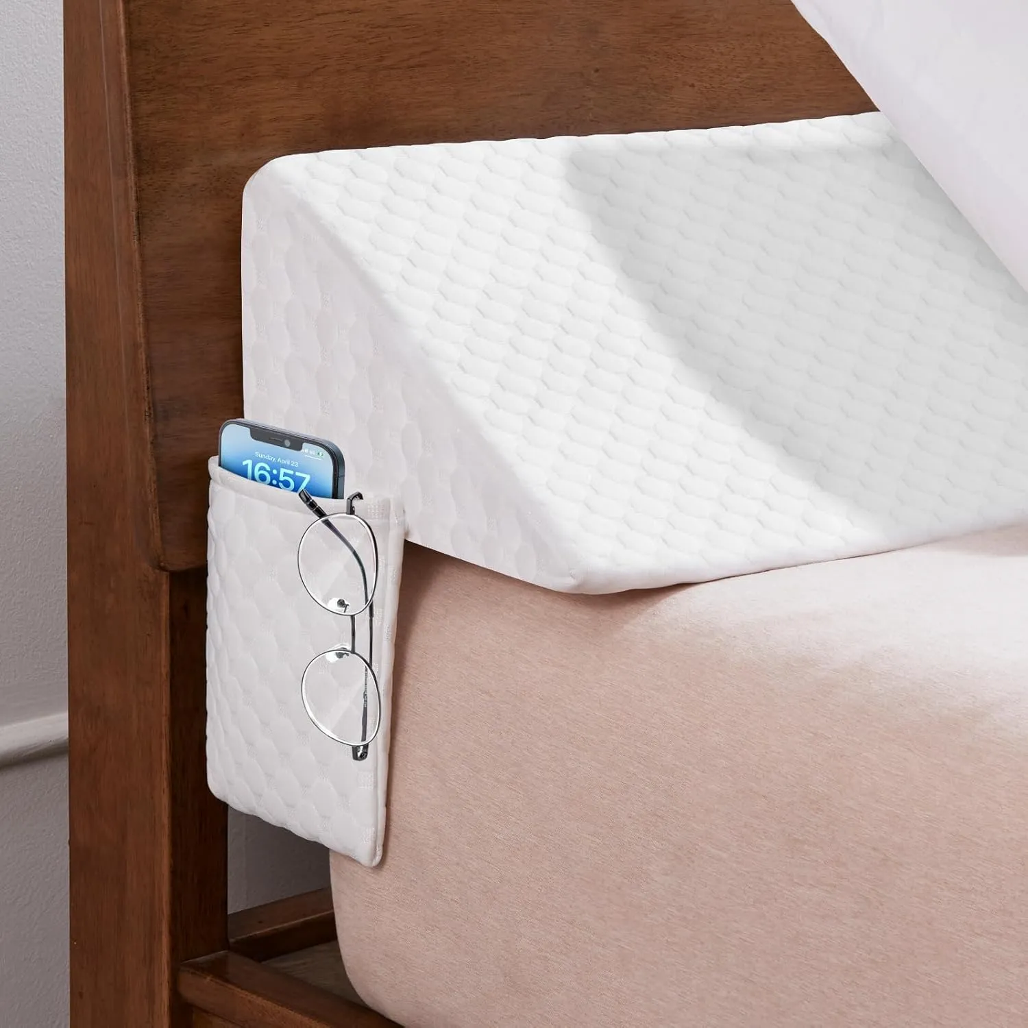 EUHAMS Queen Size Bed Wedge Pillow - Bed Gap Filler Mattress Wedge Headboard Pillow Close The Gap 0-5.5" Between Your Headboard and Mattress or Wall for Sleeping Backrest Pillow (White 60"x8"x6")