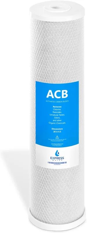 Express Water Activated Carbon Block Replacement Filter ACB Large Capacity Water Filter Whole House Filtration 5 Micron