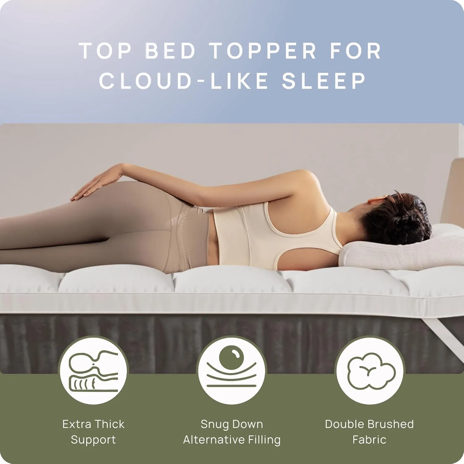 Extra Thick Fitted Mattress Topper - California King Size | Soft & Cooling Pillow Top Mattress Pad & Protector | Bed Topper for Back Pain, Straps Stretch 6" to 22" Deep
