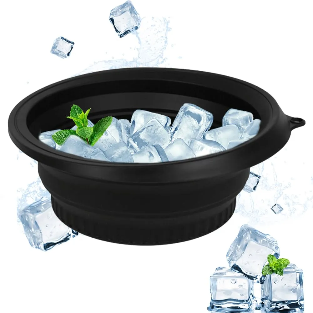 Face Ice Bath Bowl with Built-In Ice Tray, Portable Collapsible Silicone Facial Plunge Bowl, Ice Facial Washbasin for Acne Relief, Skin Tightening & Cold Therapy at Home or Travel