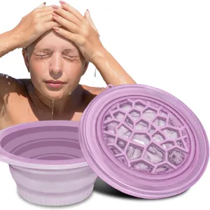 Facial Ice Bath, Collapsible Bowl for Face Ice Bath with Built-in Icetray | Facial Ice Therapy for Acne Relief, Vagus Nerve Stimulation, and Pore Shrinking (Purple)