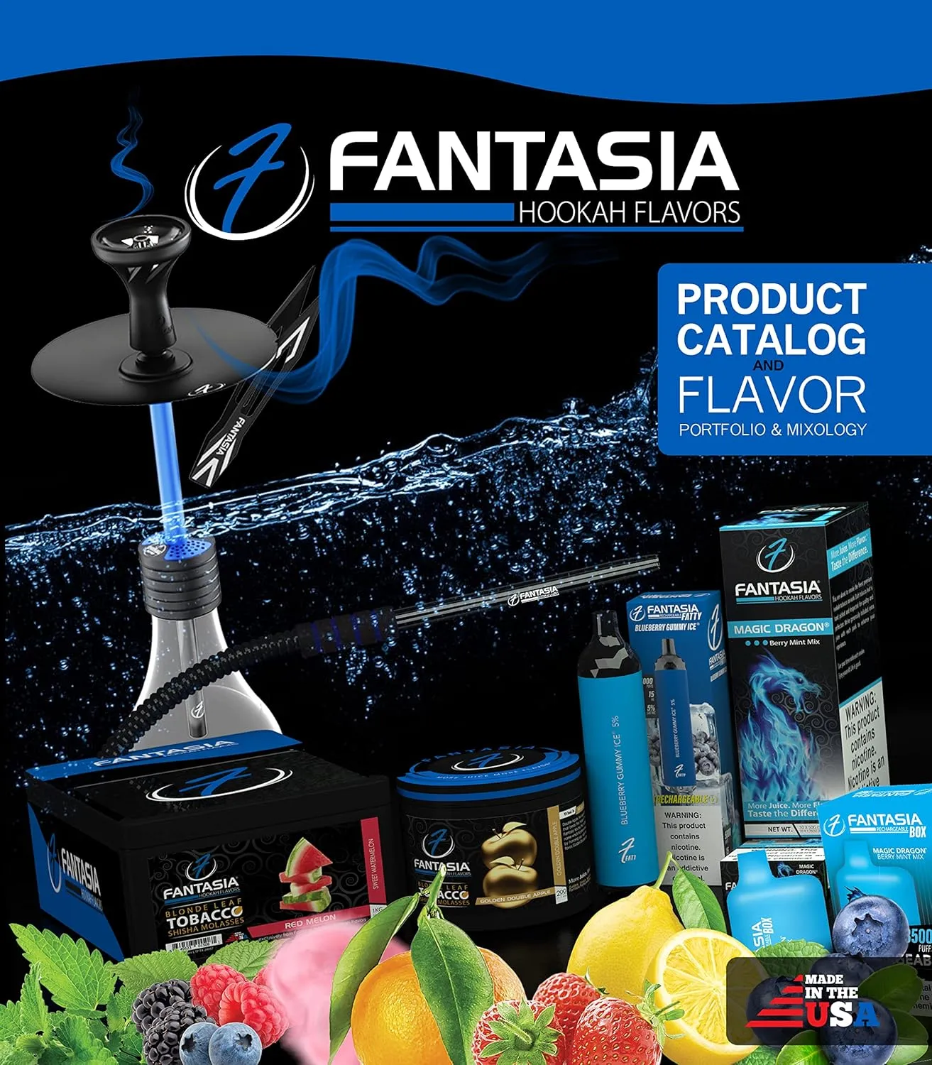 Fantasia Nicotine-Free Hookah, Hookah Shisha Flavors, Tobacco & Nicotine Free, Fruit Variety Pack, 50-Gram (Pack of 3) F3