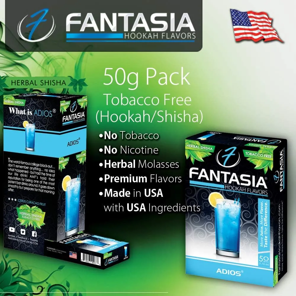 Fantasia Nicotine-Free Hookah, Hookah Shisha Flavors, Tobacco & Nicotine Free, Fruit Variety Pack, 50-Gram (Pack of 3) F3