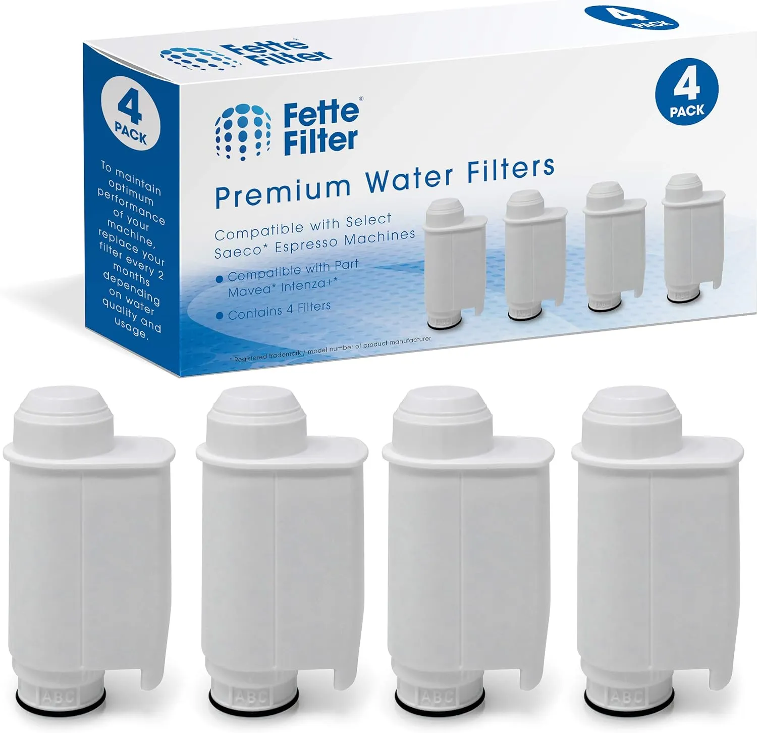 Fette Filter - Coffee Filter Compatible with Saeco Intenza  Pack of 4