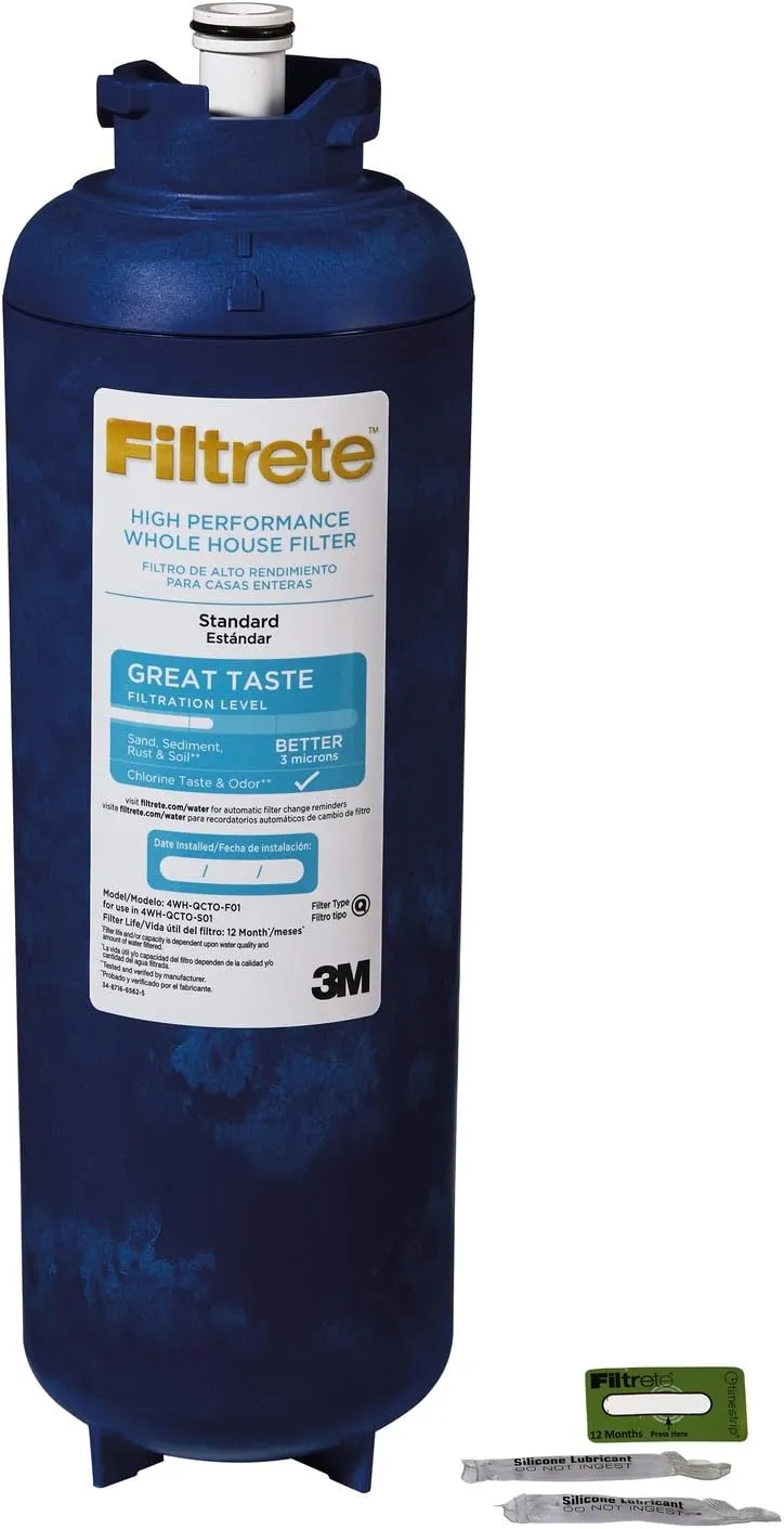 Filtrete Large Capacity Whole House Quick-Change Replacement Water Filter Cartridge 4WH-QCTO-F01, 1 Pack, for use with 4WH-QCTO-S01 System