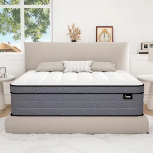 Firm Queen Mattress, 14 Inch Hybrid Mattress Queen Size in a Box with Cooling Gel Memory Foam and Individual Pocket Springs|Motion Isolation&Pressure Relief