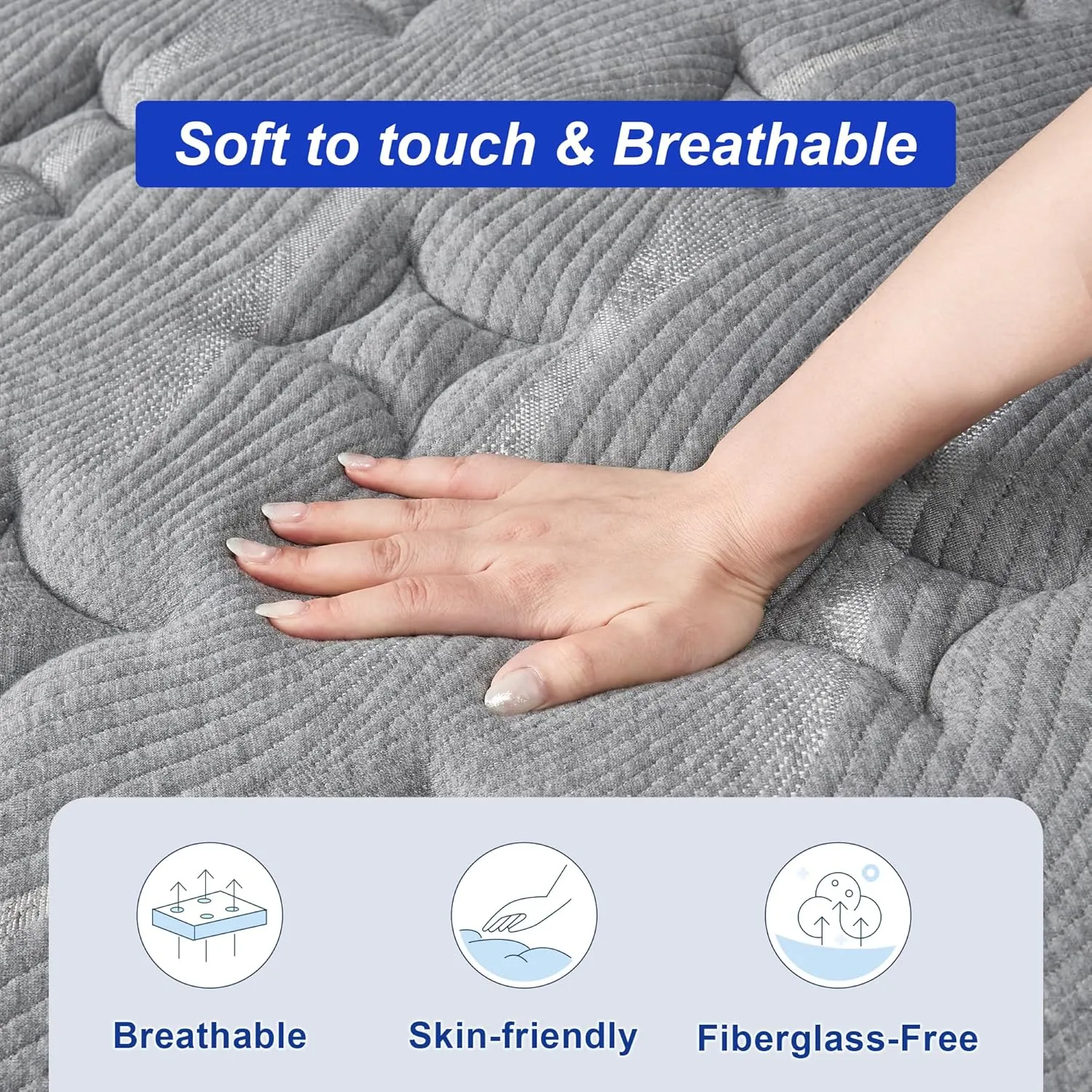Firm Queen Mattress,12 Inch Queen Size Hybrid Mattress with Extra Lumbar Support for Back Pain Relief, Cool Sleep, Edge Support, Firm Pocket Spring with Motion Isolation, Fiberglass-Free