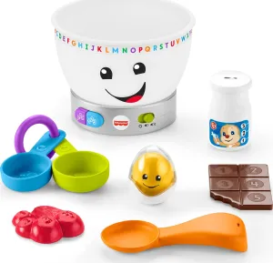 Fisher-Price Baby Learning Toy Laugh & Learn Magic Color Mixing Bowl with Pretend Food Music & Lights for Ages 6  Months