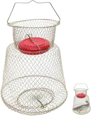 Fishing Guard Cage Lightweight Fish Protective Basket with Floating Bowl and Collapsible Fishing Net for Catch and Storage Fishing Supplies for Home