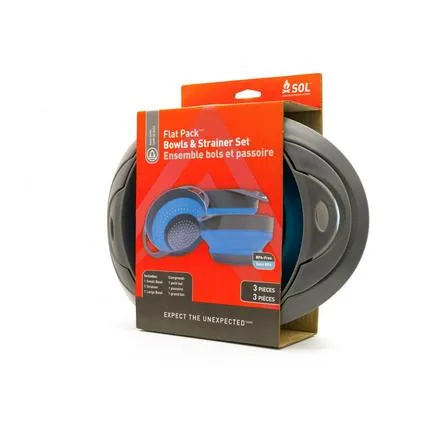 Flat Pack Bowls and Strainer Set