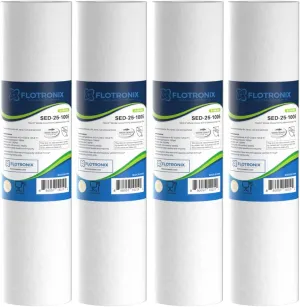 Flotronix Compatible to Aquasana EQ-304 Replacment 2.5x10" Sediment Pre-Filters for Whole House Water Filter System (pack of 4)