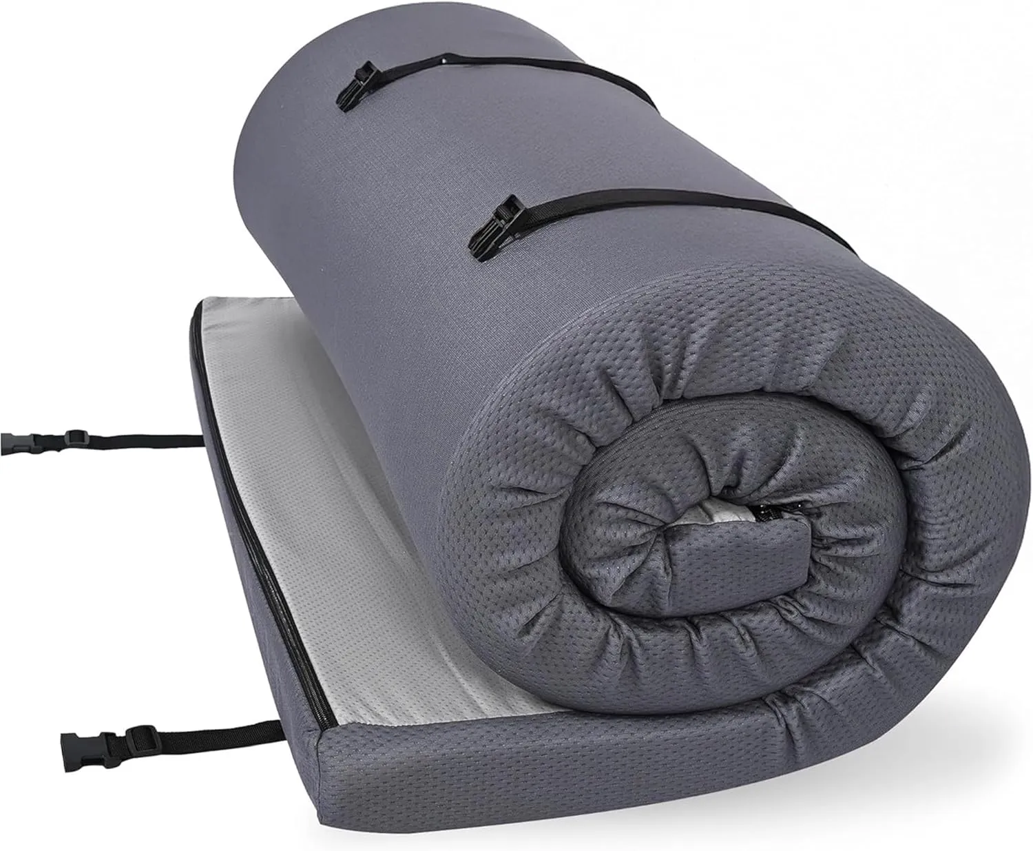 Foamma 3" x 30" x 75" Memory Foam Roll-Up Camping Mattress with Water Resistant Zipper Cover, Foldable and Portable for Camping, RV Bunk, Tent, Guest Bed, Outdoor and Dorm, CertiPUR-US Certified Foam