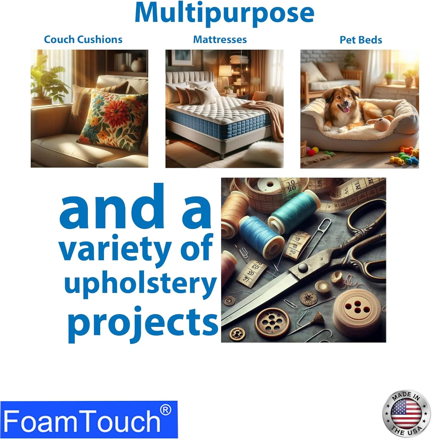 FoamTouch 4" Height x 48" Width x 72" Length Camper/RV bunk Mattress (Foam Only) Charcoal -No Cover