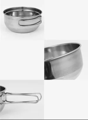 Folding Bowl 500ml 700ml Two-piece Set, Stainless Steel Tableware Suitable For Outdoor Travel, Fishing And Camping