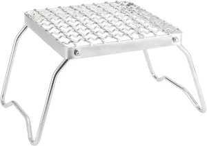 Folding Campfire Grills With Leg Stainless Steel Grate Barbeque Grills Portable Camping Grills For Picnics Backpacking