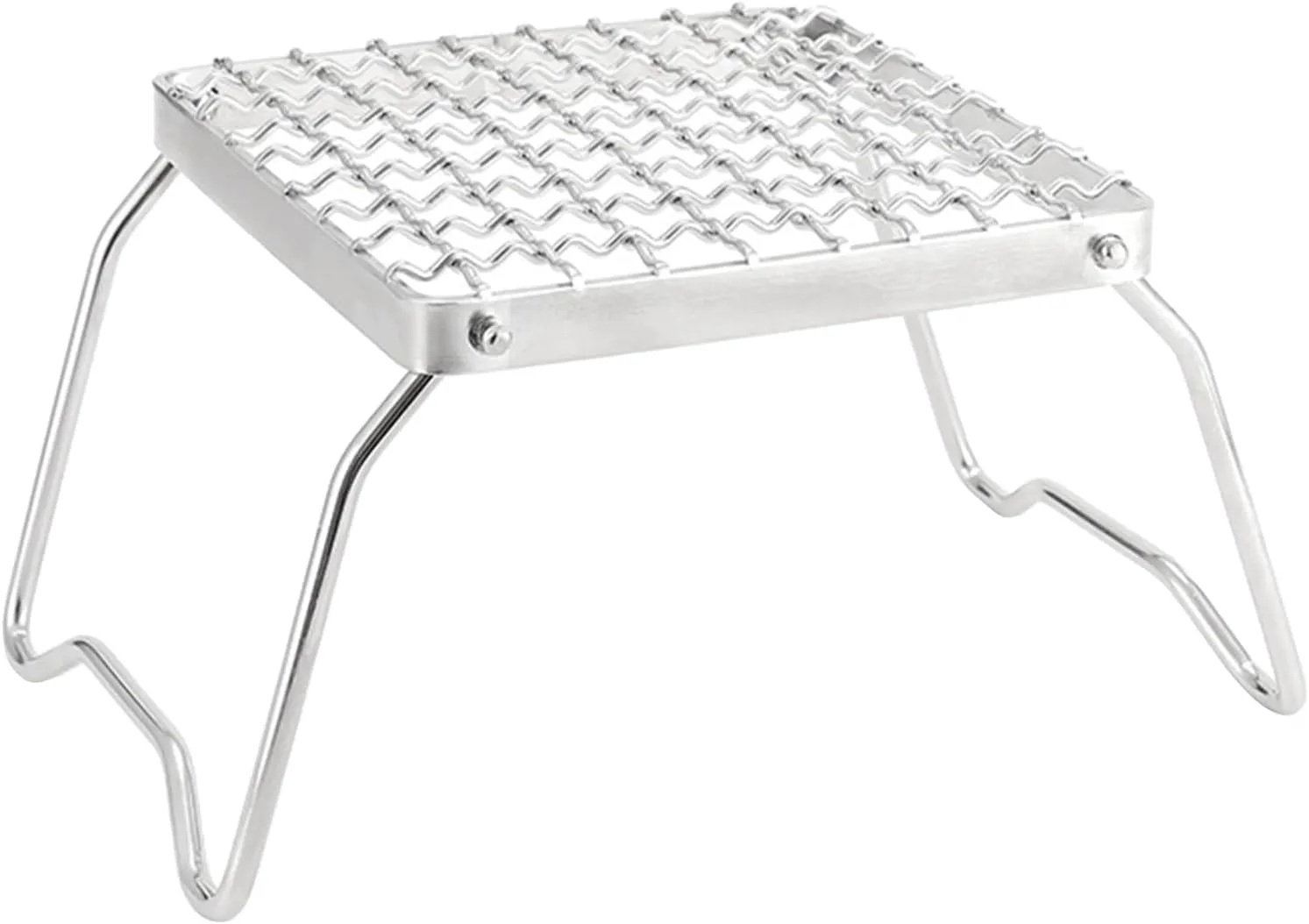 Folding Campfire Grills With Leg Stainless Steel Grate Barbeque Grills Portable Camping Grills For Picnics Backpacking