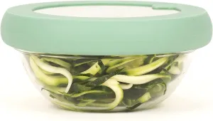 Food Huggers Replacement Lids for Glass Storage Containers Silicone & Glass Lids that Don’t Crack | Fits Most Round Container Brands & Bowls | 100% Plastic Free | 1 Lid (Small), Gradual Green