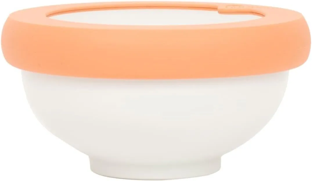 Food Huggers Replacement Lids for Glass Storage Containers | Silicone & Glass Lids that Don’t Crack | Fits Most Round Container Brands & Bowls | 100% Plastic Free (1 Lid (Small), Terracotta)