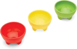 Fox Run Multicolor Salsa Bowls, 5-Inch Diameter, Set of 3, Red, Yellow, Green