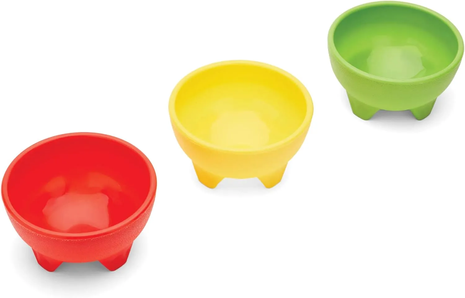 Fox Run Multicolor Salsa Bowls, 5-Inch Diameter, Set of 3, Red, Yellow, Green