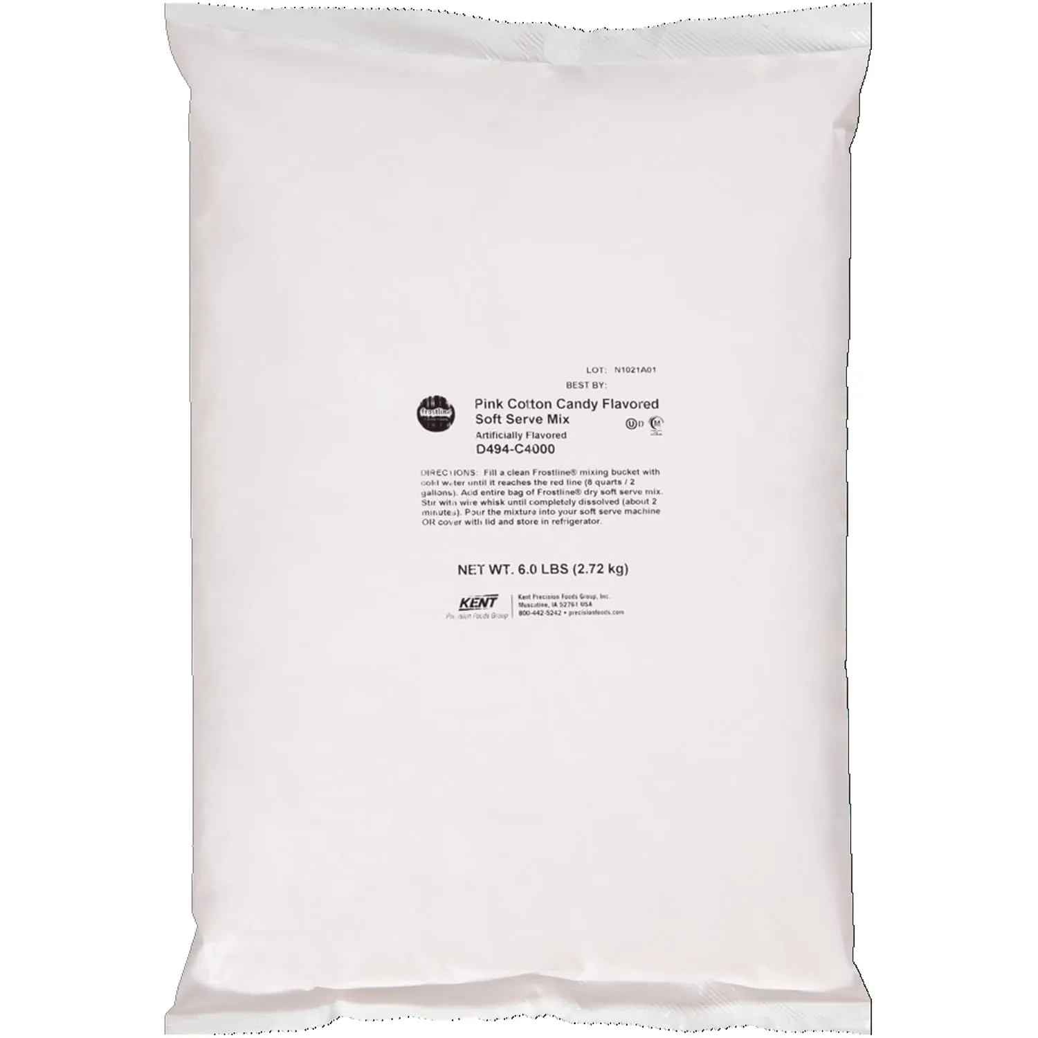 Frostline Pink Cotton Candy Soft Serve Ice Cream Mix, Lactose & Gluten Free- Just Add Water, Dairy or Dairy Free Alternative, Use with Blender, Countertop Ice Cream Maker, Soft Serve Machine- 6 lb Bag
