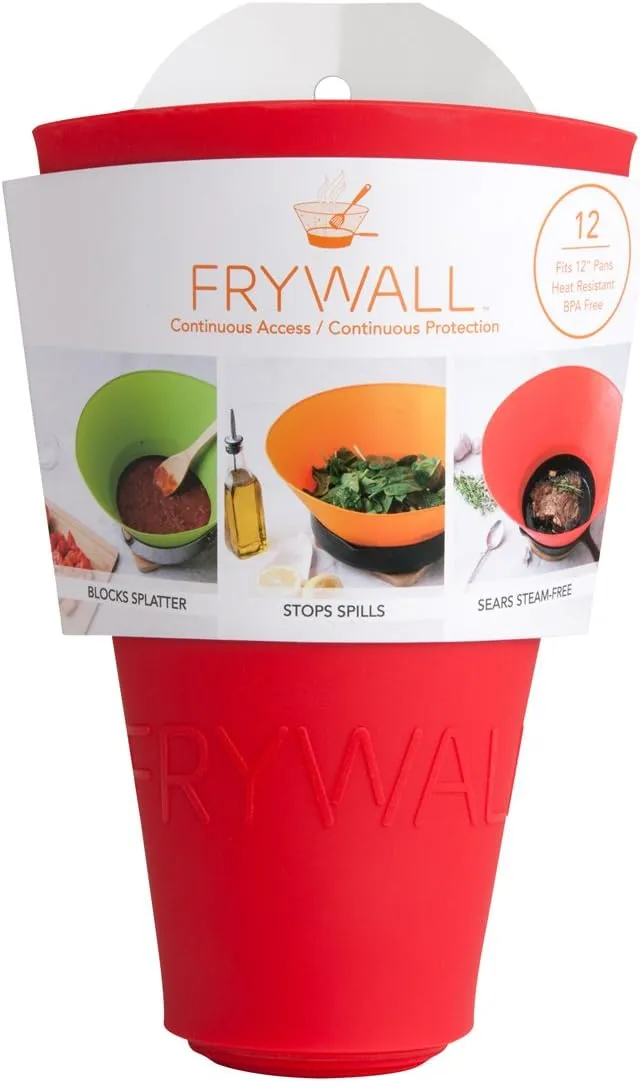 Frywall 12 (Large) - Red - Splatter Guard, as Seen on Shark Tank
