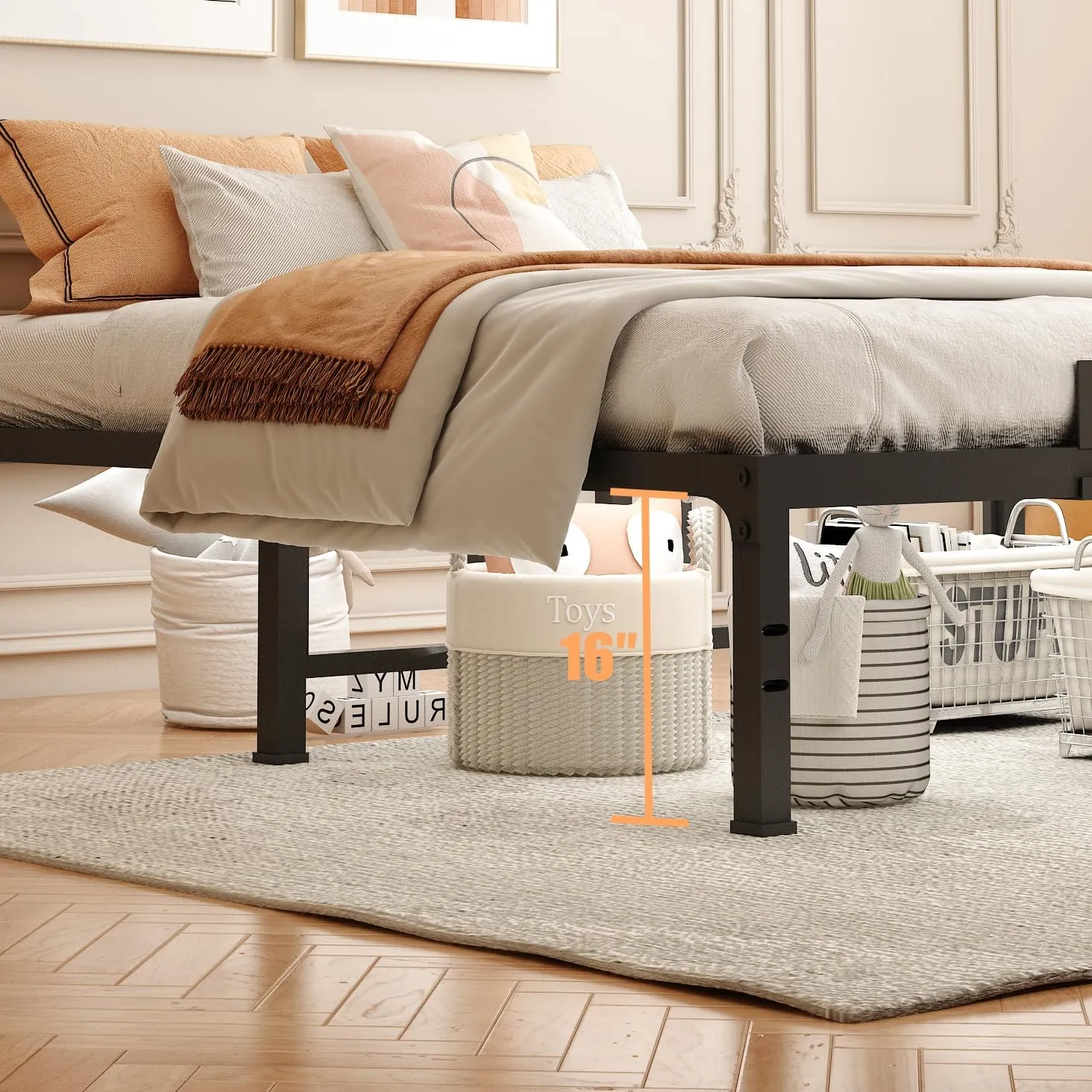 FUIOBYVV Twin Bed Frames, 18 Inch Heavy Duty Metal Platform Bed Frame Twin Size Support Up to 3500 lbs, No Box Spring Needed/No Shaking/Steel Slat Support/Noise Free/Easy Assembly