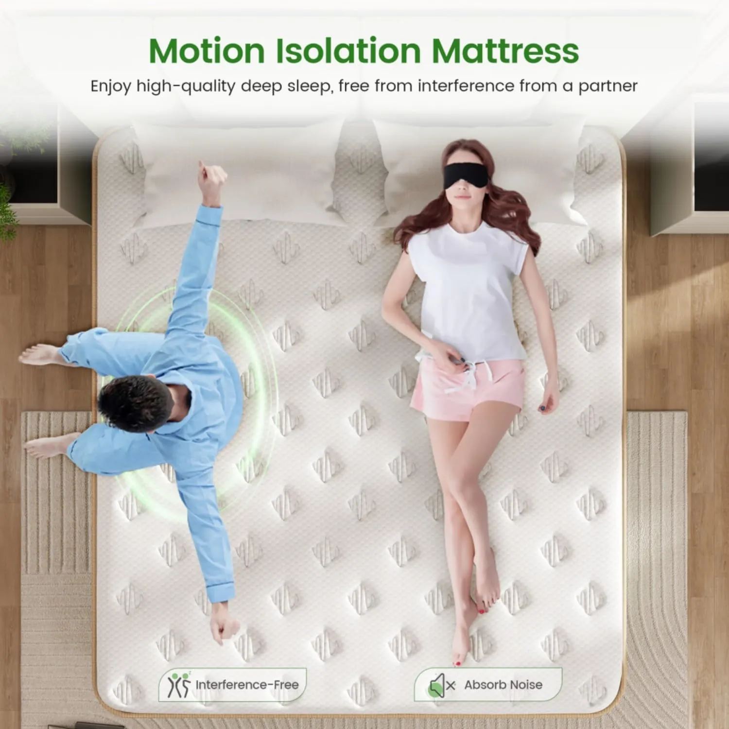 Full Mattress, 10 Inch Full Size Hybrid Mattress, Gel Memory Foam, Independent Pocket Spring for Motion Isolation & Silent Sleep & Pressure Relief, Extra Edge Support, Medium Firm