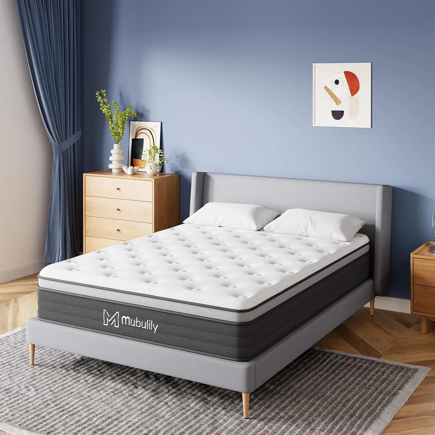 Full Mattress,12 Inch Hybrid Mattress in a Box with Gel Memory Foam,Individually Wrapped Pocket Coils Innerspring for a Cool & Peaceful Sleep,CertiPUR-US.