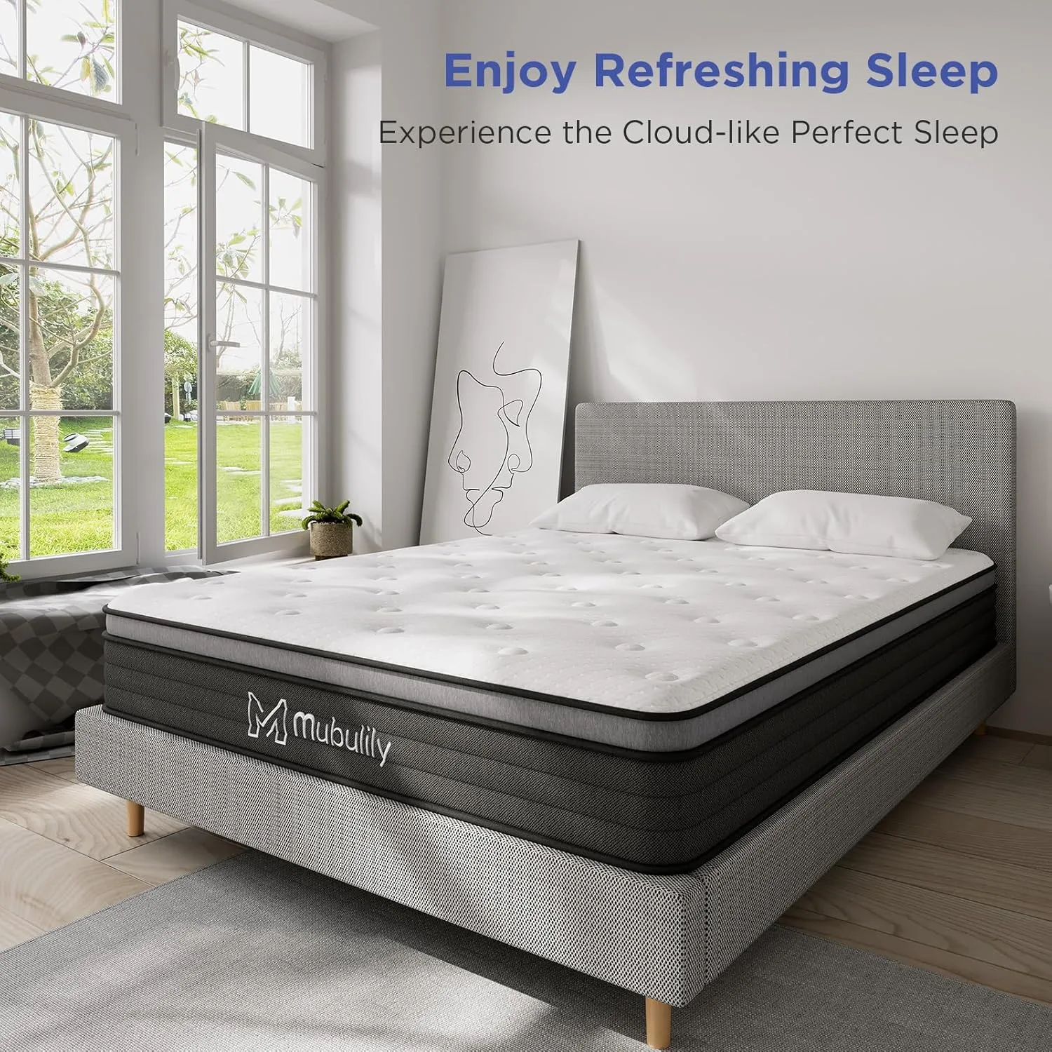 Full Mattress,12 Inch Hybrid Mattress in a Box with Gel Memory Foam,Individually Wrapped Pocket Coils Innerspring for a Cool & Peaceful Sleep,CertiPUR-US.