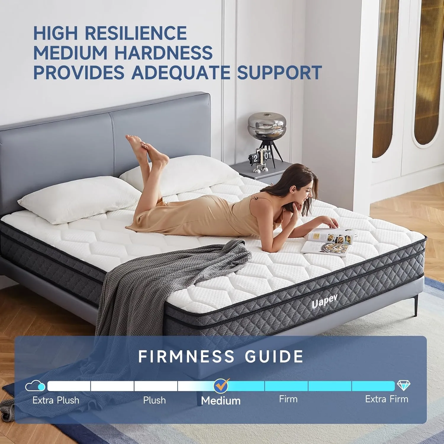 Full Mattress,12inch Thickness Mattress in A Box,Memory Foam Hybrid Mattress,with Individual Pocket Spring for Motion Isolation & Silent Sleep,Pressure Relief,Plush Texture.