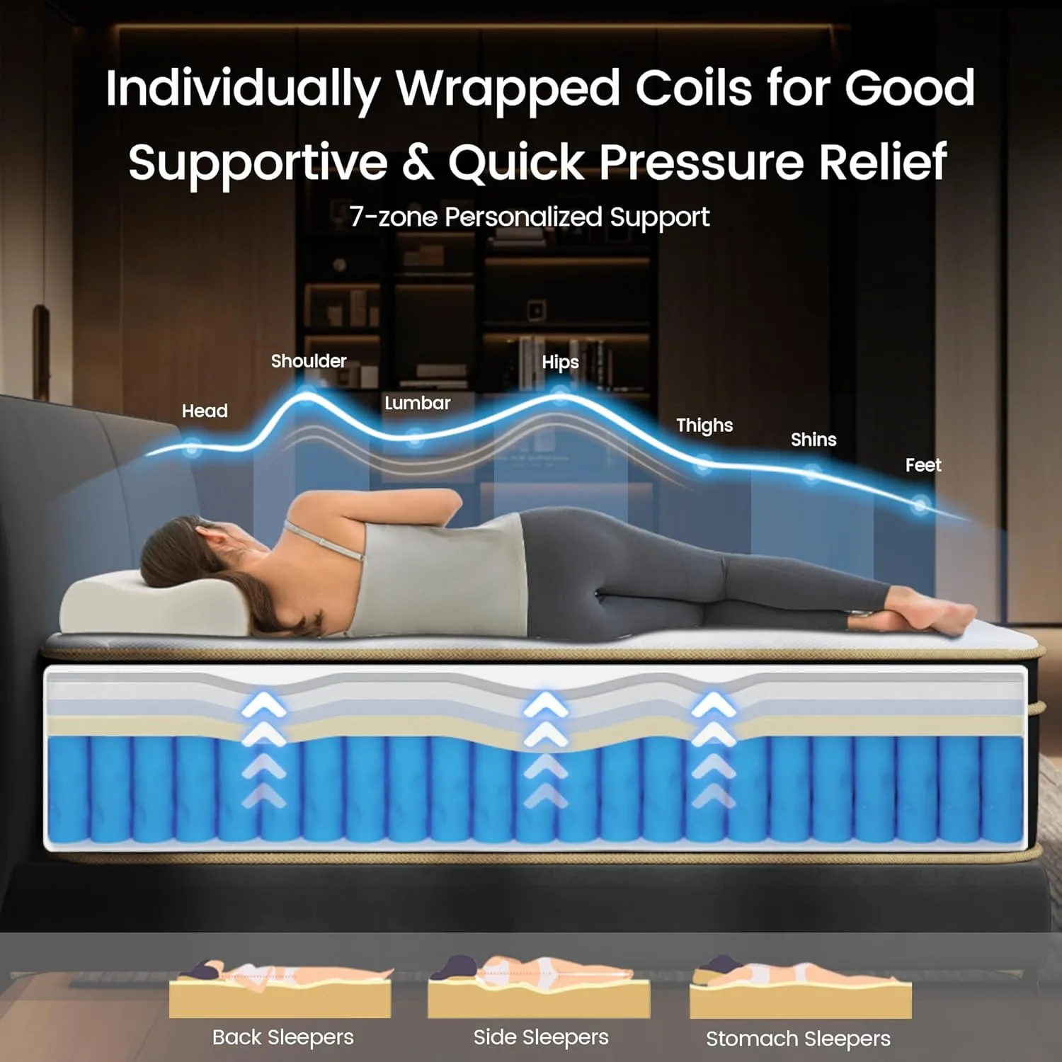 Full Size Mattress, 10 Inch Gel Memory Foam Hybrid Mattress Full Size in a Box, Full Bed for Pressure & Pain Relief, Medium Plush, Certipur-US, Individual Pocket Springs