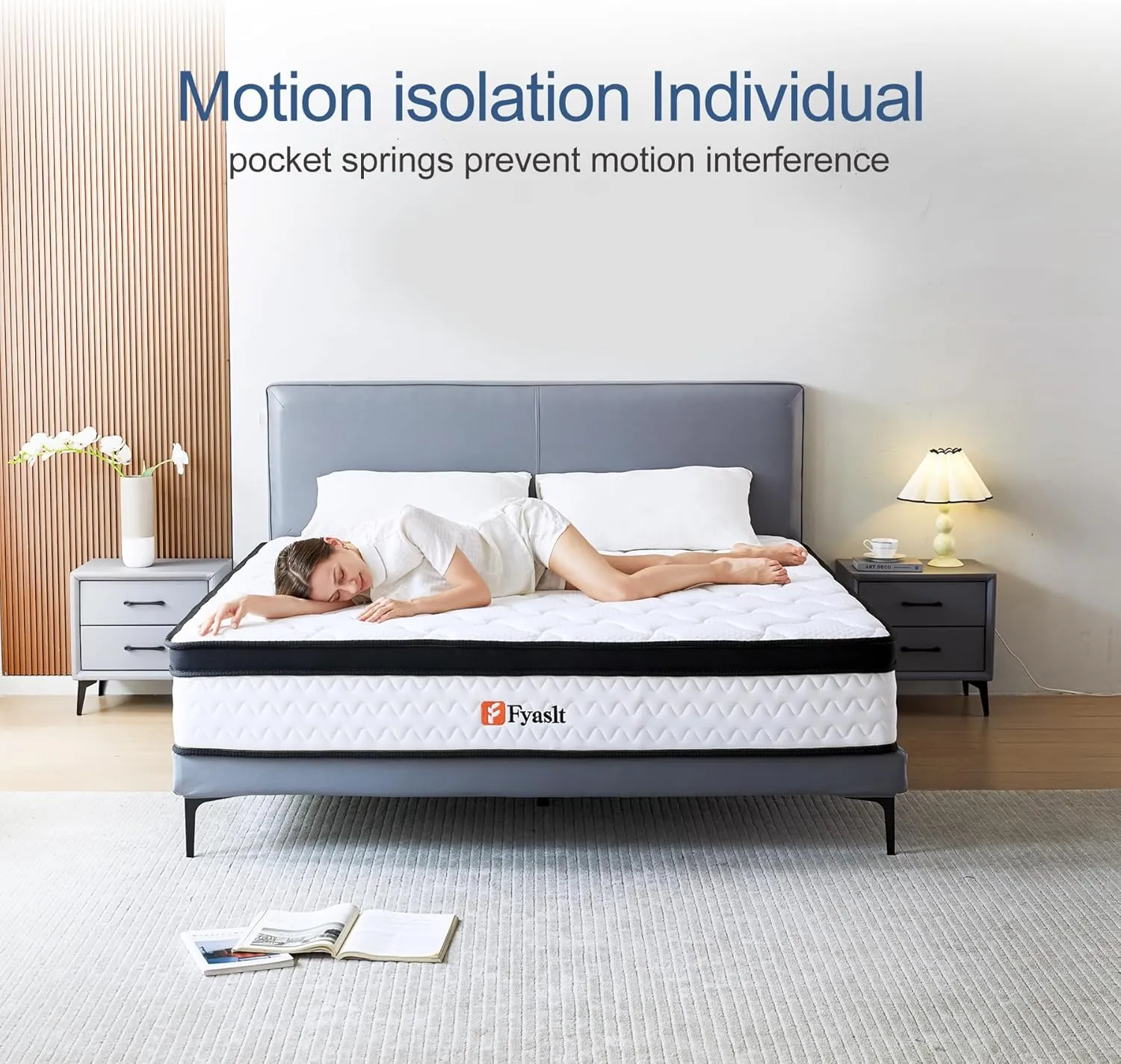 Full Size Mattress, 10 Inch Memory Foam Hybrid Mattress in a Box with Individual Pocket Spring for Motion Isolation & Silent Sleep & Strong Edge Support & Pressure Relief, CertiPUR-US,100 Nights Trial