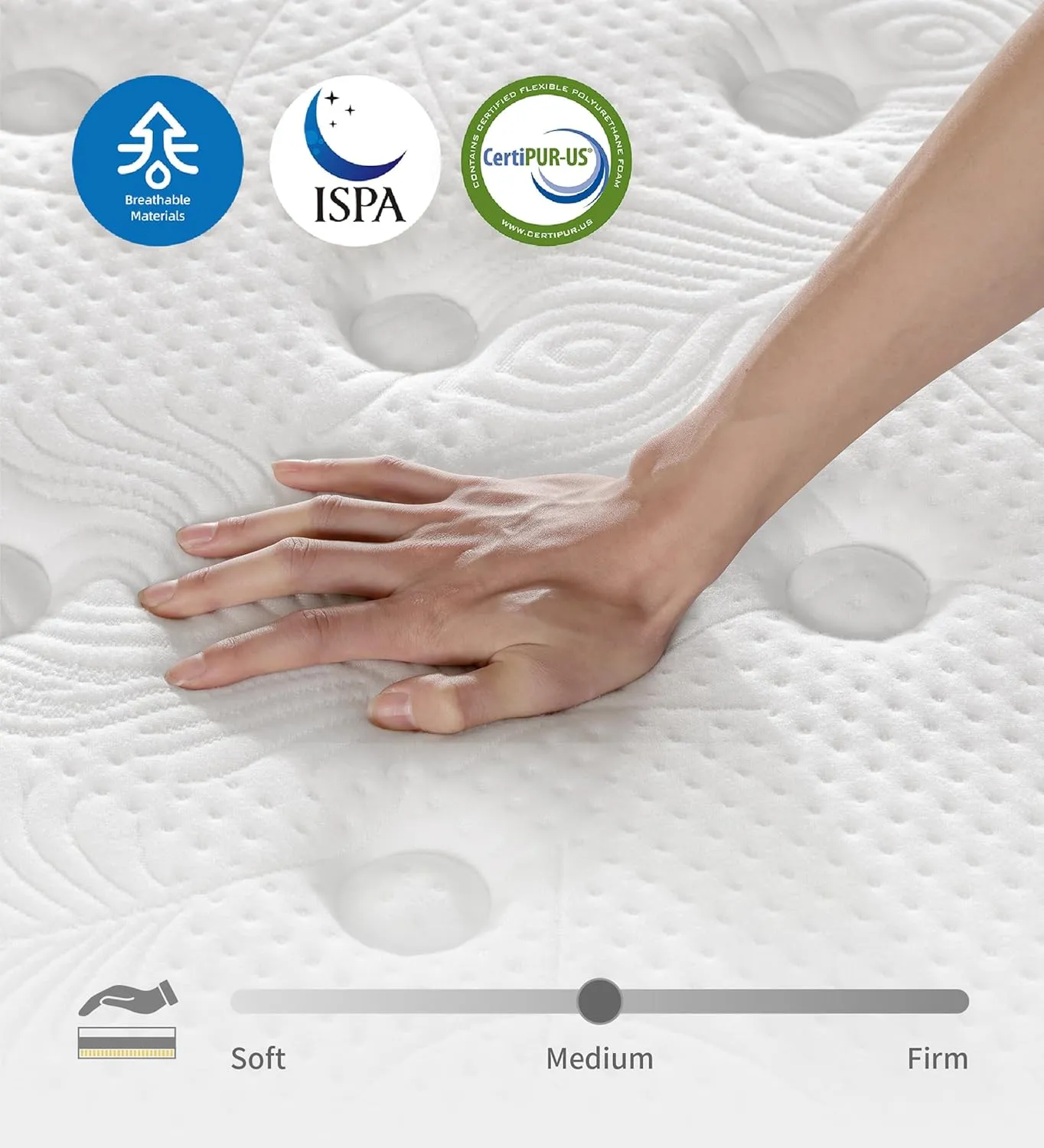 Full Size Mattress, 12 Inch Hybrid Full Mattress in a Box with Memory Foam & Individual Pocket Spring for Edge Support, Pressure Relief, Medium Firm,CertiPUR-US.