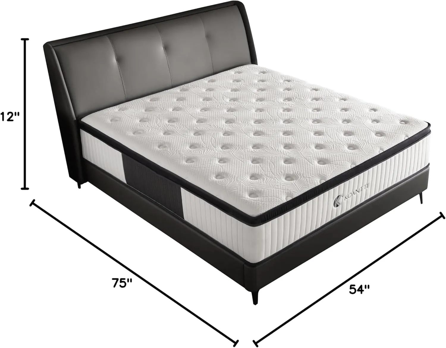 Full Size Mattress, 12 Inch Hybrid Full Mattress in a Box with Memory Foam & Individual Pocket Spring for Edge Support, Pressure Relief, Medium Firm,CertiPUR-US.